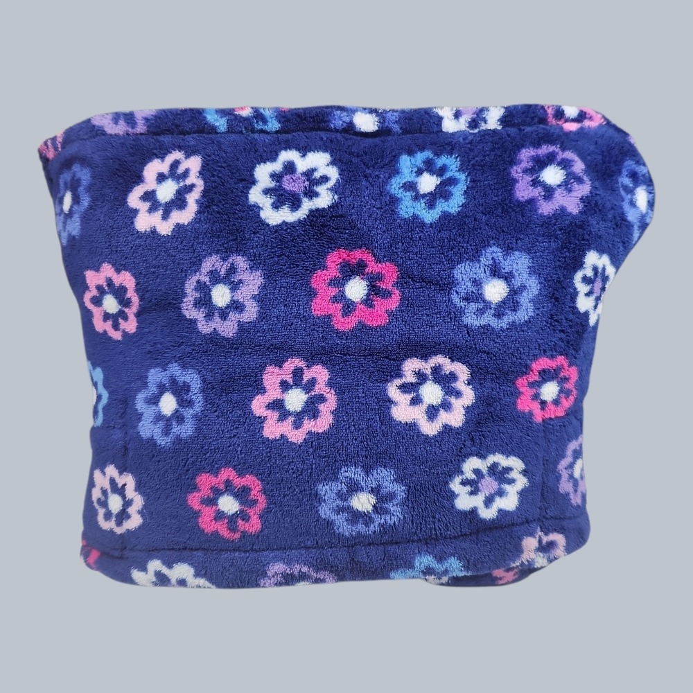 Vera Bradley Travel Pillow Blanket Fleece Foldable Floral Blue Pink Sleeve